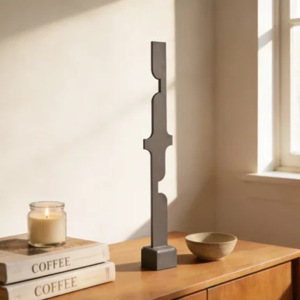 The Modern Totems bring a contemporary take on traditional totemic forms. Designed with clean lines and abstract geometry, these metal art pieces offer a bold presence while remaining minimal and balanced. Whether displayed individually or as a set, they introduce rhythm, symbolism, and structure into any space. Ideal for: Living rooms, office lobbies, shelves, or art-focused corners looking for a statement piece with architectural finesse.