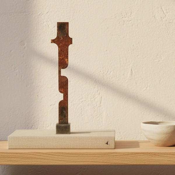 00036-S decor The Modern Totems bring a contemporary take on traditional totemic forms. Designed with clean lines and abstract geometry, these metal art pieces offer a bold presence while remaining minimal and balanced. Whether displayed individually or as a set, they introduce rhythm, symbolism, and structure into any space. Ideal for: Living rooms, office lobbies, shelves, or art-focused corners looking for a statement piece with architectural finesse.