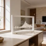 A minimalist metal sculpture capturing the essence of climbers ascending a peak. Crafted with precision, this piece embodies determination and elegance, making it a captivating addition to various interior styles. Ideal for: Modern living rooms, offices, or spaces seeking a unique and artistic accent.