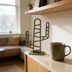 Minimalist metal cactus — a modern table decor piece available in four elegant finishes, perfect for adding an artistic touch to any space.