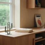 Minimalist metal cactus — a modern table decor piece available in four elegant finishes, perfect for adding an artistic touch to any space.