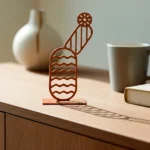 Minimalist metal cactus — a modern table decor piece available in four elegant finishes, perfect for adding an artistic touch to any space.