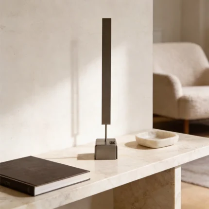 Vertical Balance Solid Big vertical Balance is a sculptural piece that embodies harmony and equilibrium through its vertical composition. Crafted with precision, the design features stacked geometric forms that convey a sense of stability and modern elegance. The interplay of shapes and negative space creates a dynamic visual effect, making it a captivating addition to any interior. Ideal for: Contemporary living rooms, office spaces, and areas where a statement piece that reflects balance and sophistication is desired.