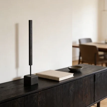 Vertical Balance Solid-  Small is a sculptural piece that embodies harmony and equilibrium through its vertical composition. Crafted with precision, the design features stacked geometric forms that convey a sense of stability and modern elegance. The interplay of shapes and negative space creates a dynamic visual effect, making it a captivating addition to any interior. Ideal for: Contemporary living rooms, office spaces, and areas where a statement piece that reflects balance and sophistication is desired.